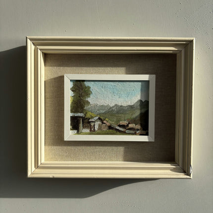 Classic Landscape Oil Painting "Painted Frame" Elegant Small Artwork Holland Art Shop