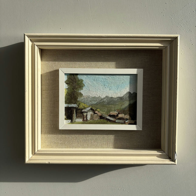 Classic Landscape Oil Painting "Painted Frame" Elegant Small Artwork Holland Art Shop