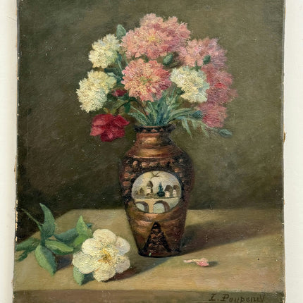 Rustic Floral Still Life Oil Painting "Decorated Vase" Timeless Artwork Holland Art Shop