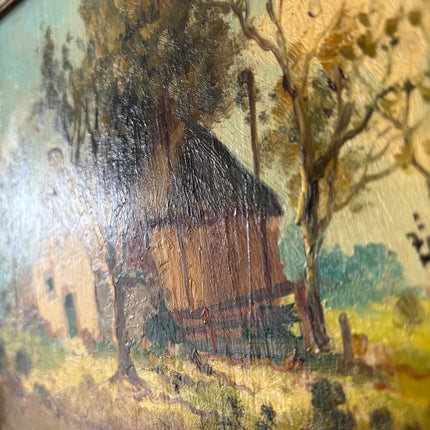 Detailed Landscape Oil Painting "Thatched Cottage" Classic Small Art Holland Art Shop