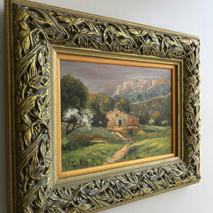Rustic Landscape Oil Painting "Gilded Frame" Timeless Small Artwork Holland Art Shop