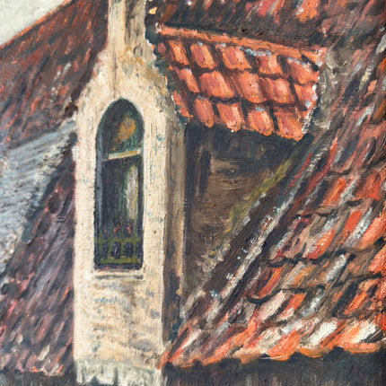 Traditional Cityscape Oil Painting "Tiled Roof" Classic Art Holland Art Shop