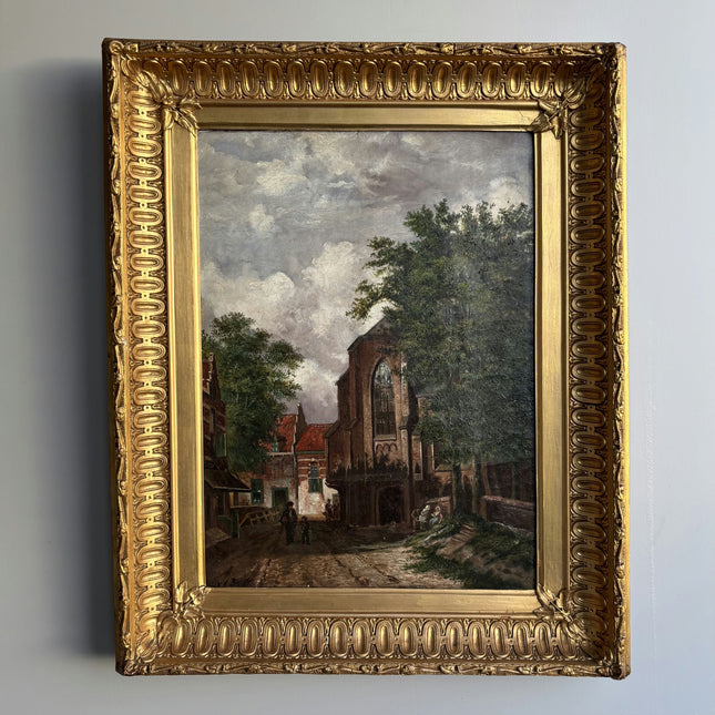 Classic Cityscape Oil Painting "Gilded Frame" Original Artwork Holland Art Shop