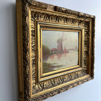 Refined Landscape Oil Painting "Ornate Frame" Timeless Small Art Holland Art Shop