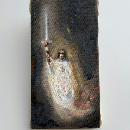 Refined Religious  Oil Painting "Woman Holding" Timeless Small Artwork Holland Art Shop