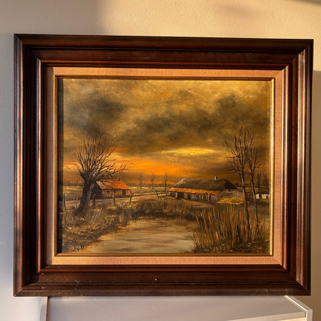 Sundown Oil Painting Large Sized Warm Hand Made Art Holland Art Shop