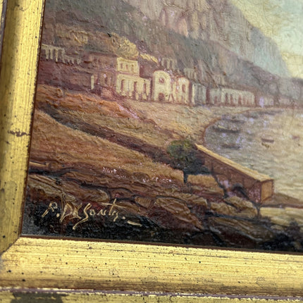Detailed Seascape Oil Painting "Gilded Frame" Traditional Small Art Holland Art Shop