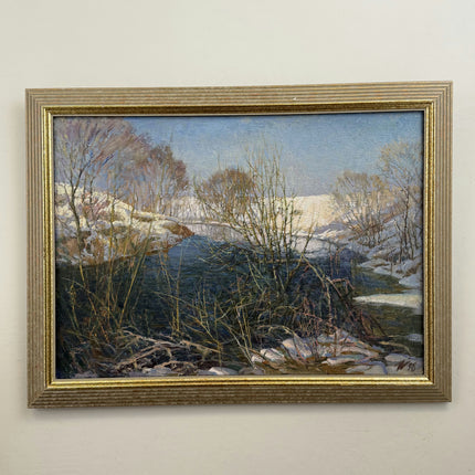 Authentic Scenery Oil Painting "Snowy River" Rustic Large Art Holland Art Shop