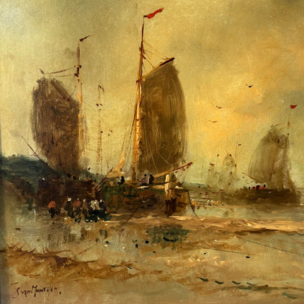 Handcrafted Seascape Oil Painting "Sailing Boat" Elegant Large Art Holland Art Shop