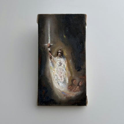 Refined Religious  Oil Painting "Woman Holding" Timeless Small Artwork Holland Art Shop