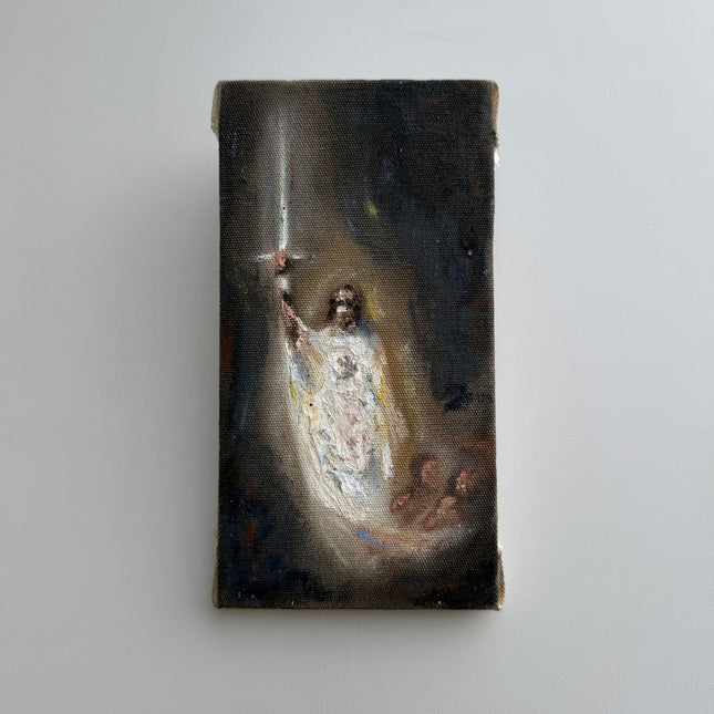 Refined Religious  Oil Painting "Woman Holding" Timeless Small Artwork Holland Art Shop