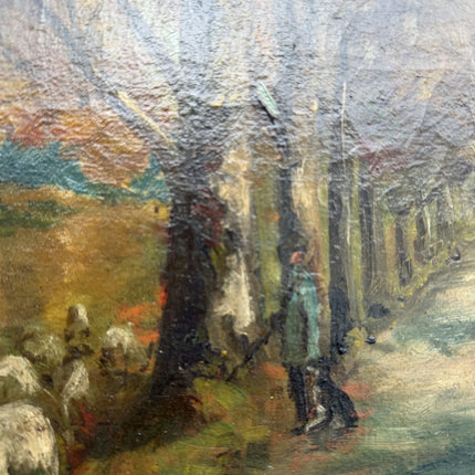 Original Landscape Oil Painting "Grazing Sheep" Refined Artwork Holland Art Shop