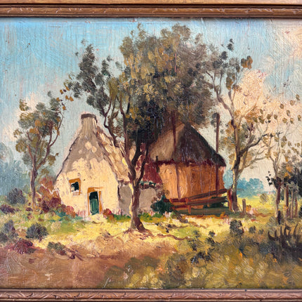 Detailed Landscape Oil Painting "Thatched Cottage" Classic Small Art Holland Art Shop