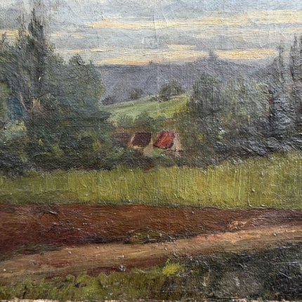 19th Century Antique Landscape Oil Painting "Gilded Frame" Large Art Holland Art Shop