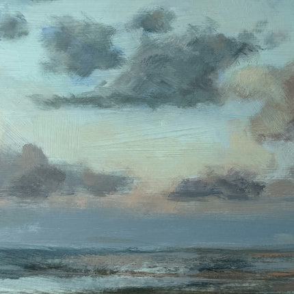 Elegant Seascape Oil Painting "Cloudy Sky" Classic Small Art Holland Art Shop
