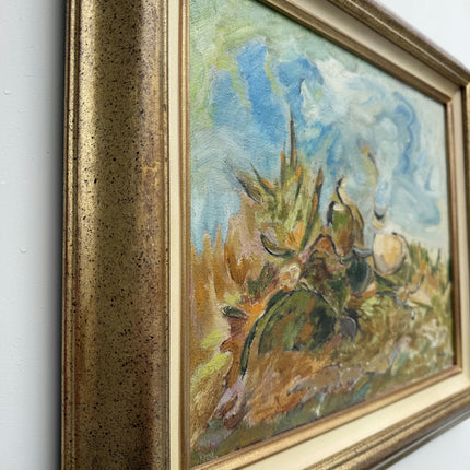 Handcrafted Landscape Oil Painting "Sunflowers Still" Traditional Artwork Holland Art Shop