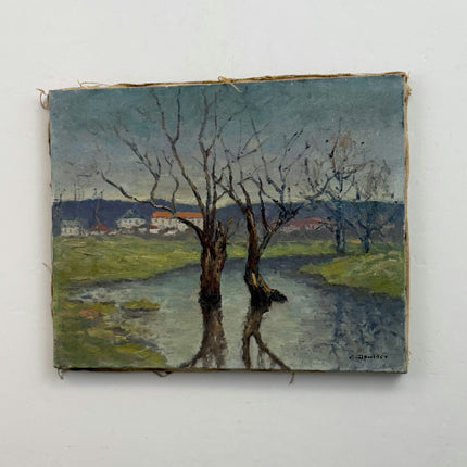 Detailed Landscape Oil Painting "Pairing Trees" Authentic Artwork Holland Art Shop