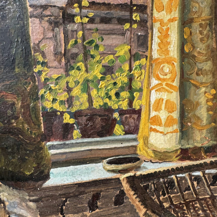 Elegant Interior Oil Painting "Potted Plant" Original Small Art Holland Art Shop