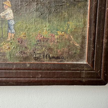 Handcrafted Landscape Oil Painting "Grazing Sheep" Vintage Art Holland Art Shop