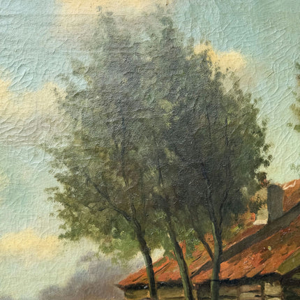 Detailed Landscape Oil Painting "Thatched Cottage" Traditional Large Art Holland Art Shop