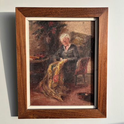 Authentic Figurative Oil Painting "Seated Woman" Original Art Holland Art Shop