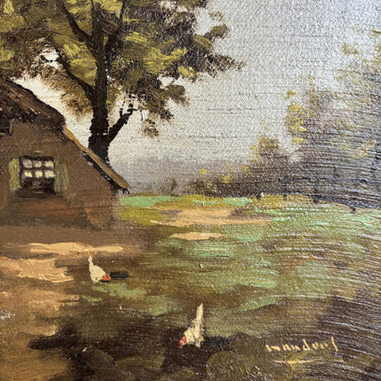 Timeless Landscape Oil Painting "Thatched Cottage" Original Art Holland Art Shop