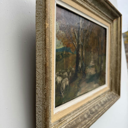 Original Landscape Oil Painting "Grazing Sheep" Refined Artwork Holland Art Shop