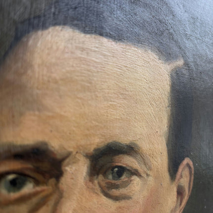 19th Century Antique Portrait Oil Painting "Moustached Gentleman" Artwork Holland Art Shop