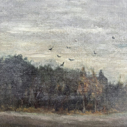 Original Landscape Oil Painting "Wooden Frame" Rustic Artwork Holland Art Shop