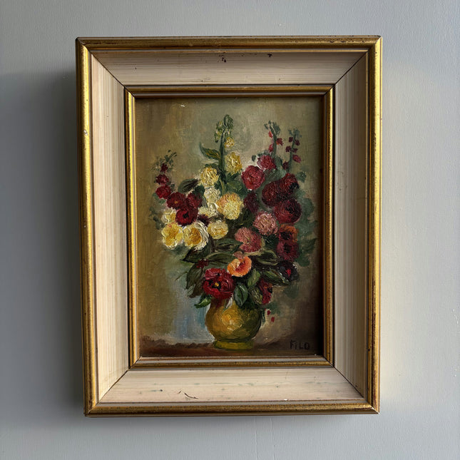 Classic Floral Still Life Oil Painting "Flower Vase" Timeless Small Artwork Holland Art Shop
