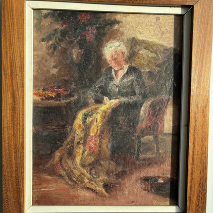 Authentic Figurative Oil Painting "Seated Woman" Original Art Holland Art Shop