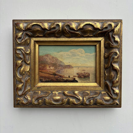 Detailed Seascape Oil Painting "Gilded Frame" Traditional Small Art Holland Art Shop