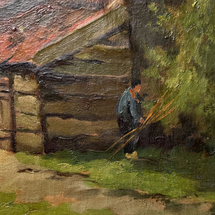 Detailed Landscape Oil Painting "Thatched Cottage" Traditional Large Art Holland Art Shop