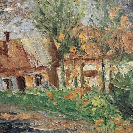 Detailed Landscape Oil Painting "Small Cottage" Handcrafted Art Holland Art Shop