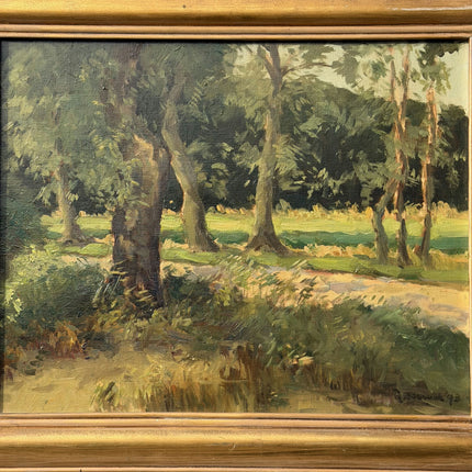Authentic Landscape Oil Painting "Oak Trees" Traditional Artwork Holland Art Shop