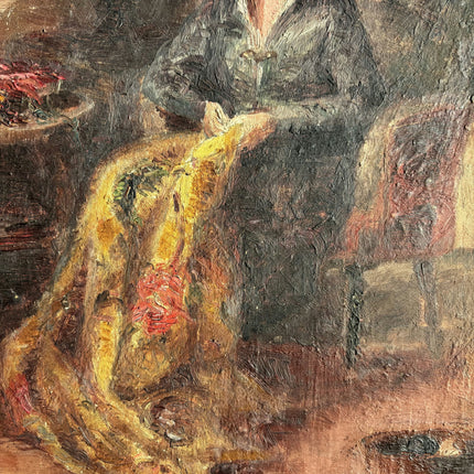 Authentic Figurative Oil Painting "Seated Woman" Original Art Holland Art Shop