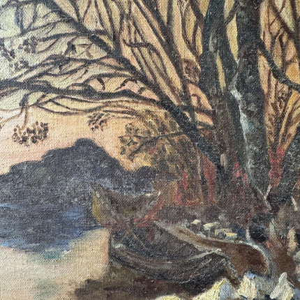 Handcrafted Landscape Oil Painting "Lone Tree" Original Artwork Holland Art Shop