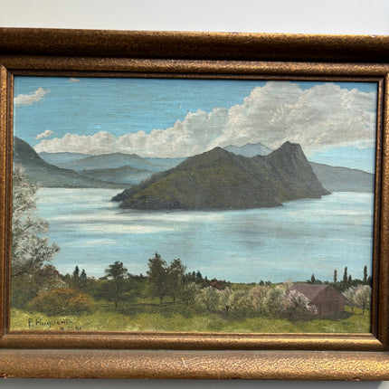 Traditional Landscape Oil Painting "Lake Island" Timeless Artwork Holland Art Shop