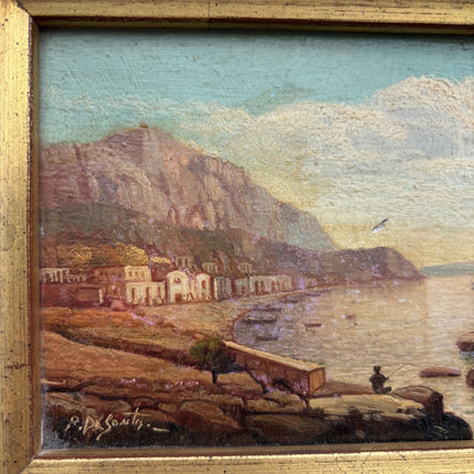Detailed Seascape Oil Painting "Gilded Frame" Traditional Small Art Holland Art Shop