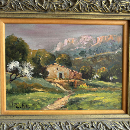 Rustic Landscape Oil Painting "Gilded Frame" Timeless Small Artwork Holland Art Shop