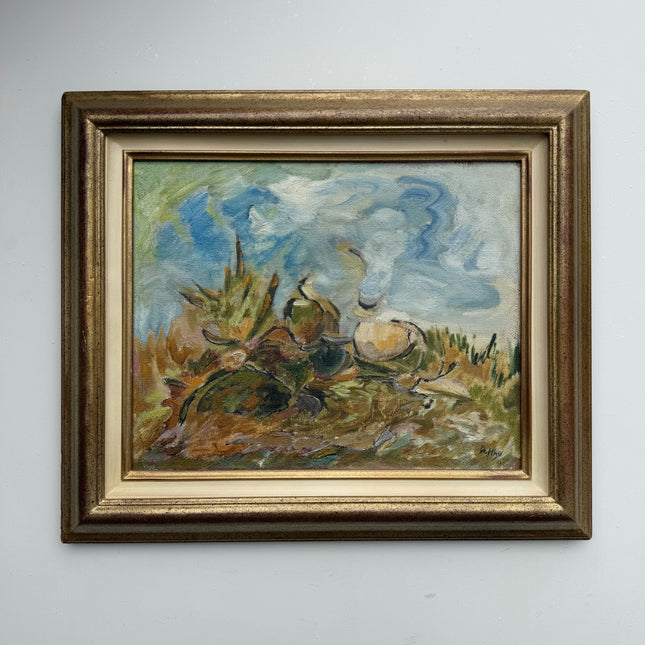 Handcrafted Landscape Oil Painting "Sunflowers Still" Traditional Artwork Holland Art Shop