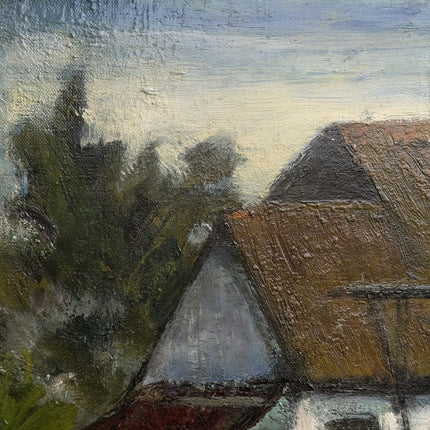Handcrafted Farm Oil Painting "Thatched House" Rustic Artwork Holland Art Shop