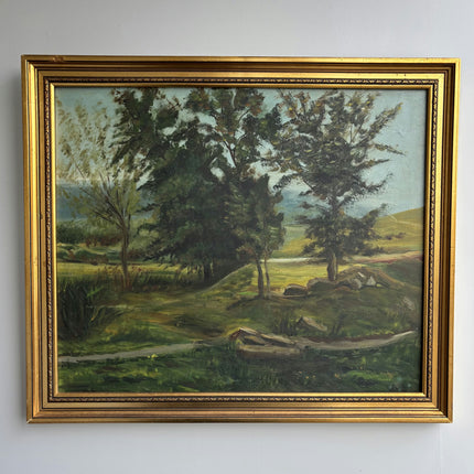 Refined Landscape Oil Painting "Tall Trees" Expressive Art Holland Art Shop