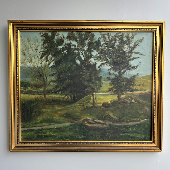 Refined Landscape Oil Painting "Tall Trees" Expressive Art Holland Art Shop