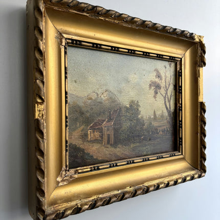 Classic Landscape Oil Painting "Gilded Frame" Original Small Art Holland Art Shop