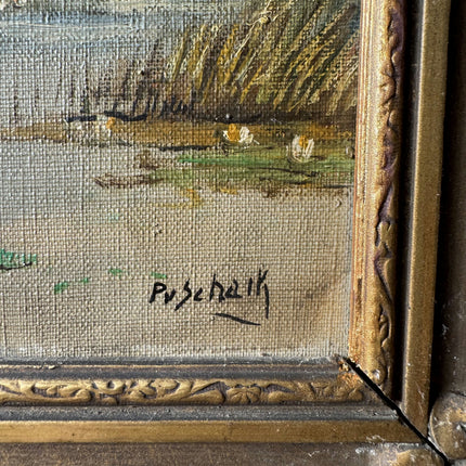 Expressive Landscape Oil Painting "Gilded Frame" Refined Artwork Holland Art Shop