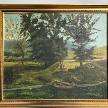 Refined Landscape Oil Painting "Tall Trees" Expressive Art Holland Art Shop