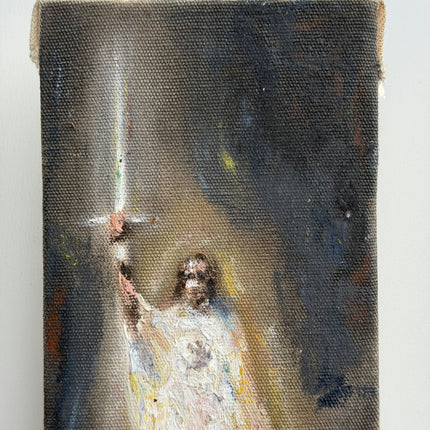 Refined Religious  Oil Painting "Woman Holding" Timeless Small Artwork Holland Art Shop