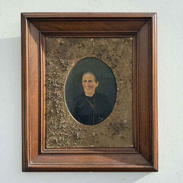 19th Century Antique Portrait Oil Painting "Framed Man" Small Artwork Holland Art Shop