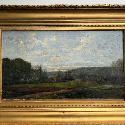 19th Century Antique Landscape Oil Painting "Gilded Frame" Large Art Holland Art Shop